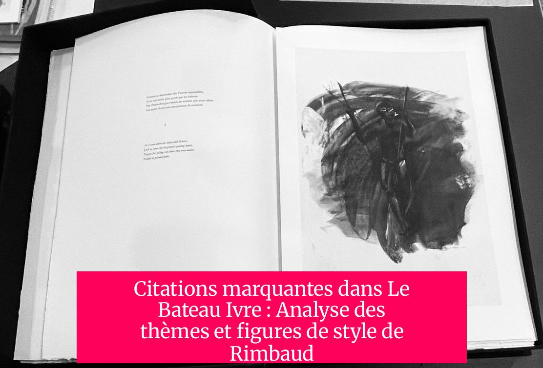 Citations marquantes dans Le Bateau Ivre : Analyse des thèmes et figures de style de Rimbaud