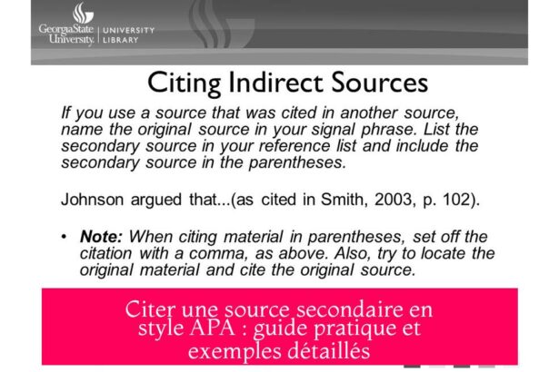 Citer une source secondaire en style APA : guide pratique et exemples détaillés
