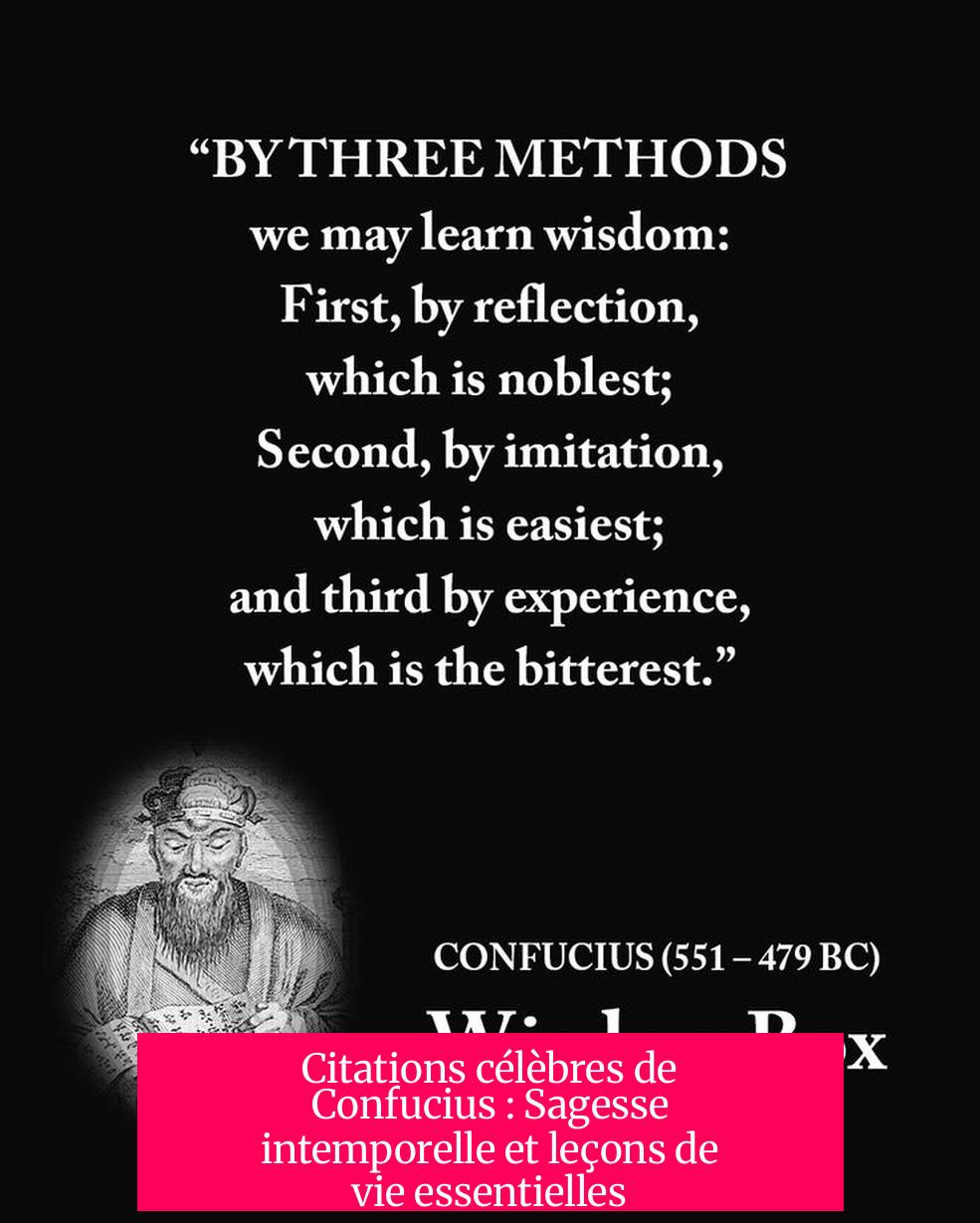 Citations célèbres de Confucius : Sagesse intemporelle et leçons de vie essentielles