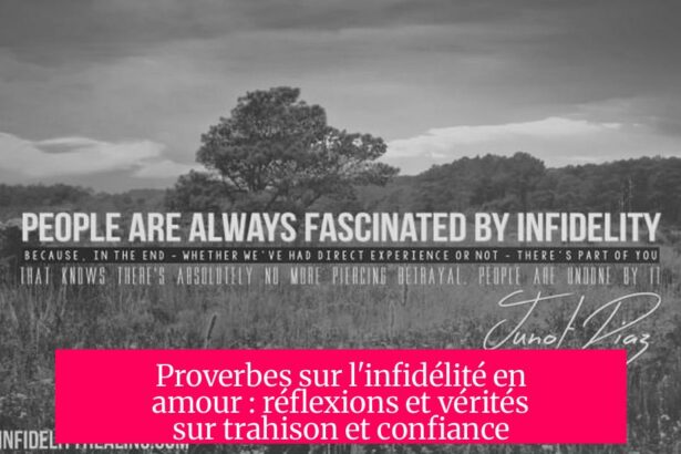 Proverbes sur l'infidélité en amour : réflexions et vérités sur trahison et confiance
