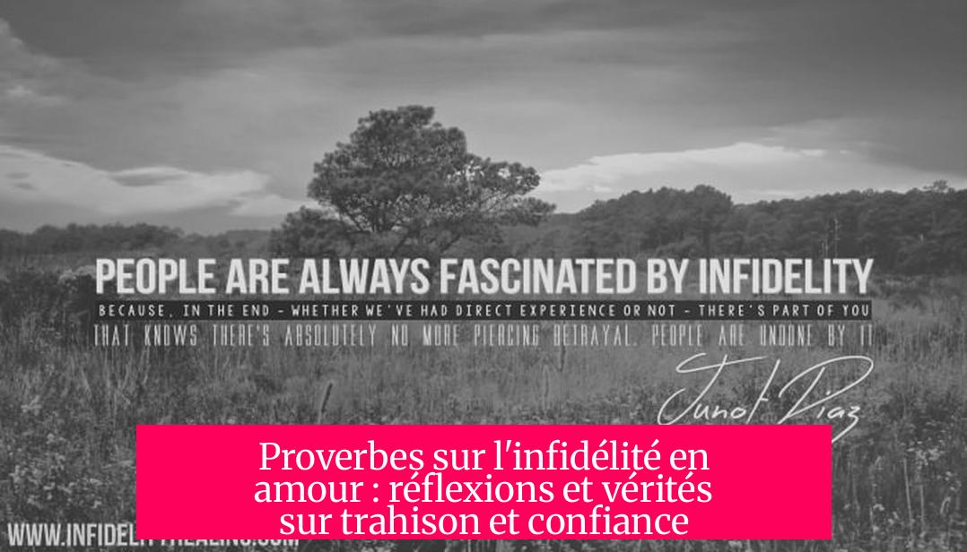 Proverbes sur l'infidélité en amour : réflexions et vérités sur trahison et confiance