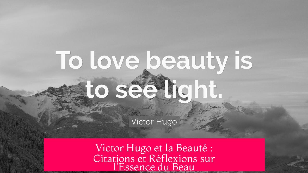 Victor Hugo et la Beauté : Citations et Réflexions sur l'Essence du Beau
