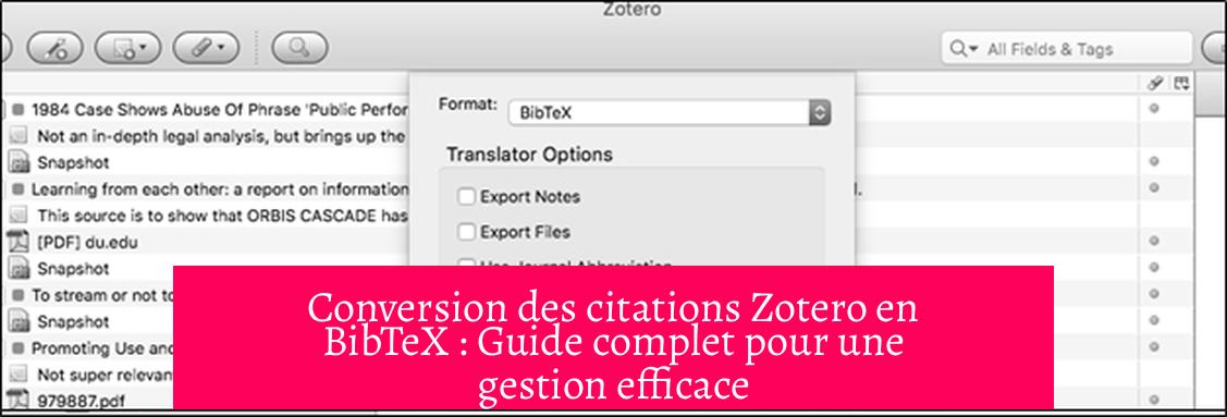 Conversion des citations Zotero en BibTeX : Guide complet pour une gestion efficace