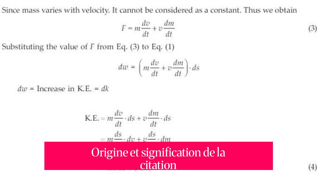 Origine et signification de la citation