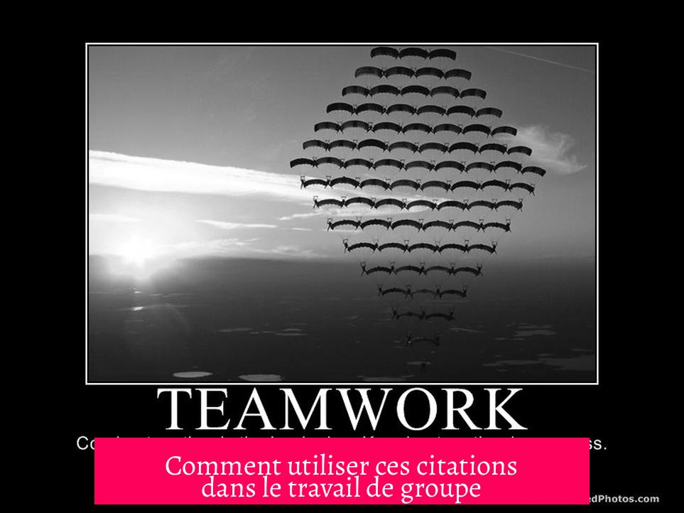 Comment utiliser ces citations dans le travail de groupe ?