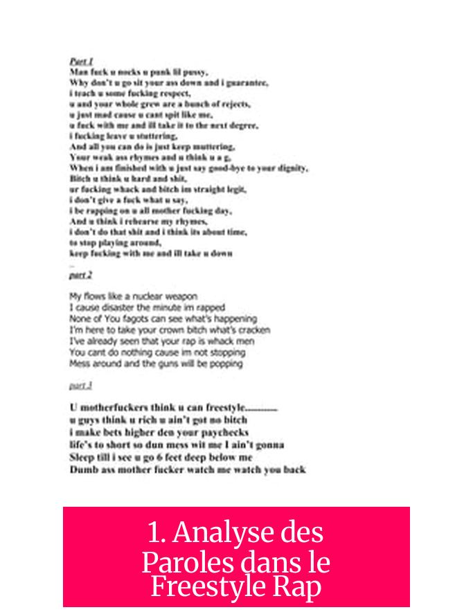 1. Analyse des Paroles dans le Freestyle Rap