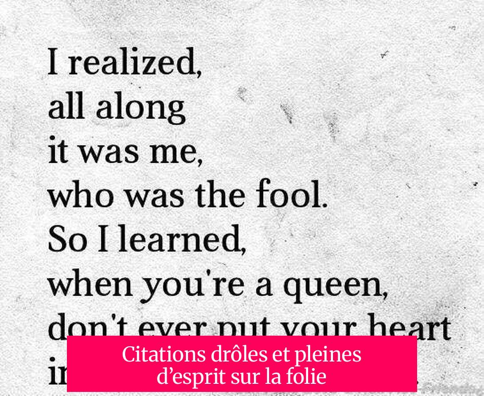 Citations drôles et pleines d’esprit sur la folie