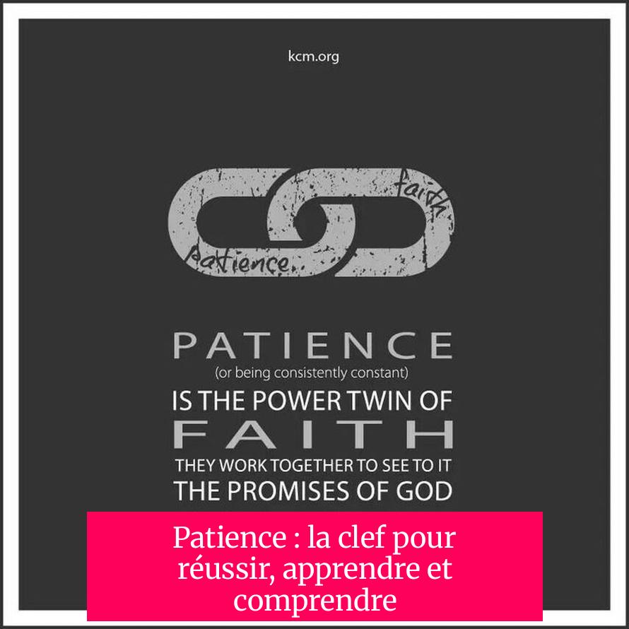 Patience : la clef pour réussir, apprendre et comprendre