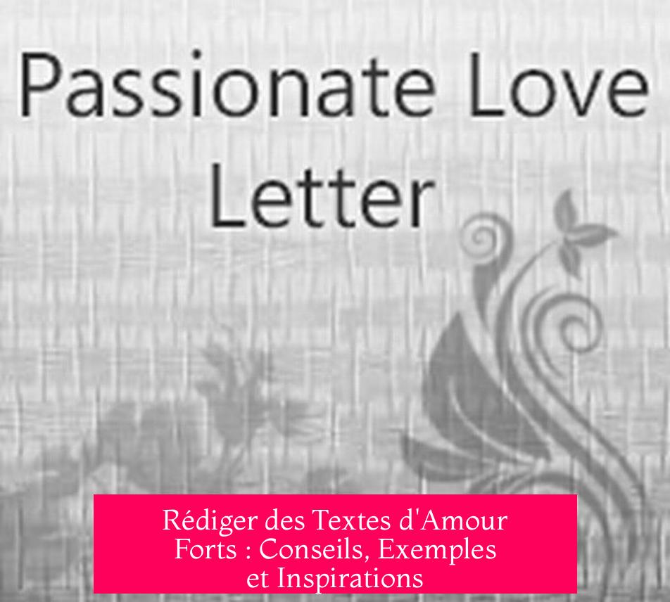 Rédiger des Textes d'Amour Forts : Conseils, Exemples et Inspirations