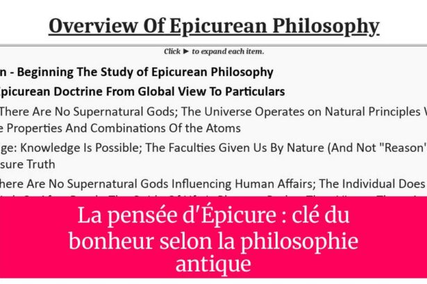 La pensée d'Épicure : clé du bonheur selon la philosophie antique