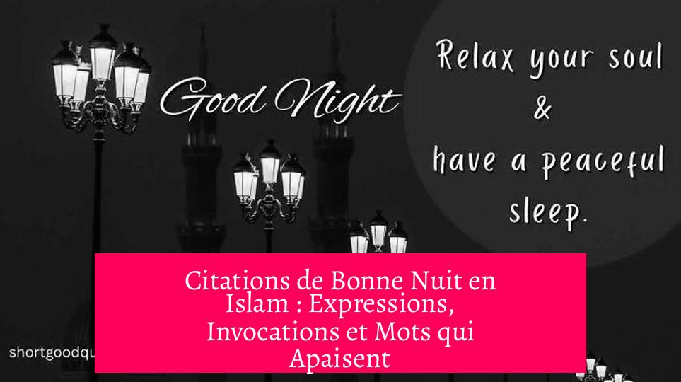 Citations de Bonne Nuit en Islam : Expressions, Invocations et Mots qui Apaisent