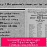 Citation DDFC Esclavage : Lutte contre l’Injustice et Appel à l’Émancipation des Femmes