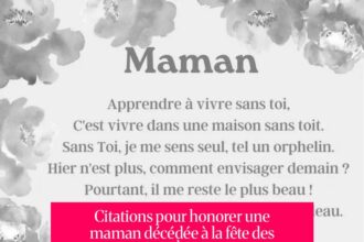 Citations pour honorer une maman décédée à la fête des mères