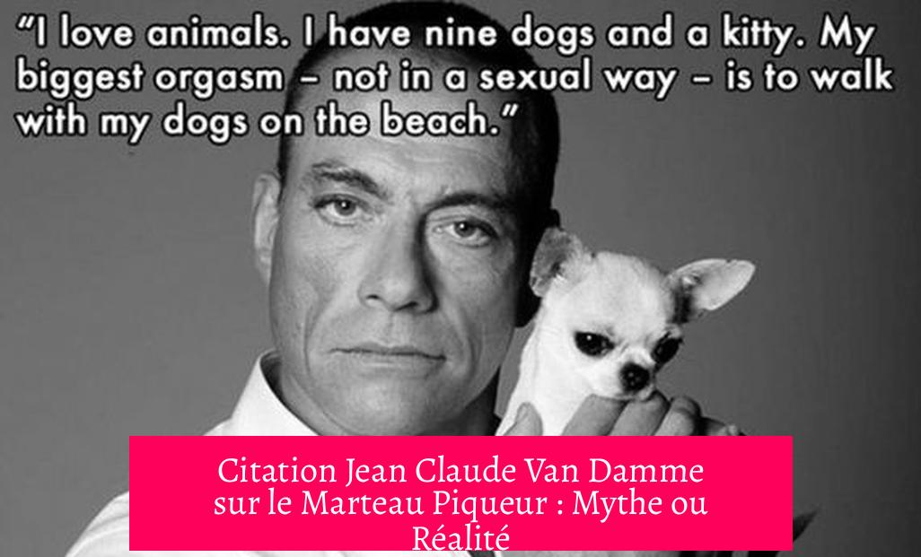 Citation Jean Claude Van Damme sur le Marteau Piqueur : Mythe ou Réalité