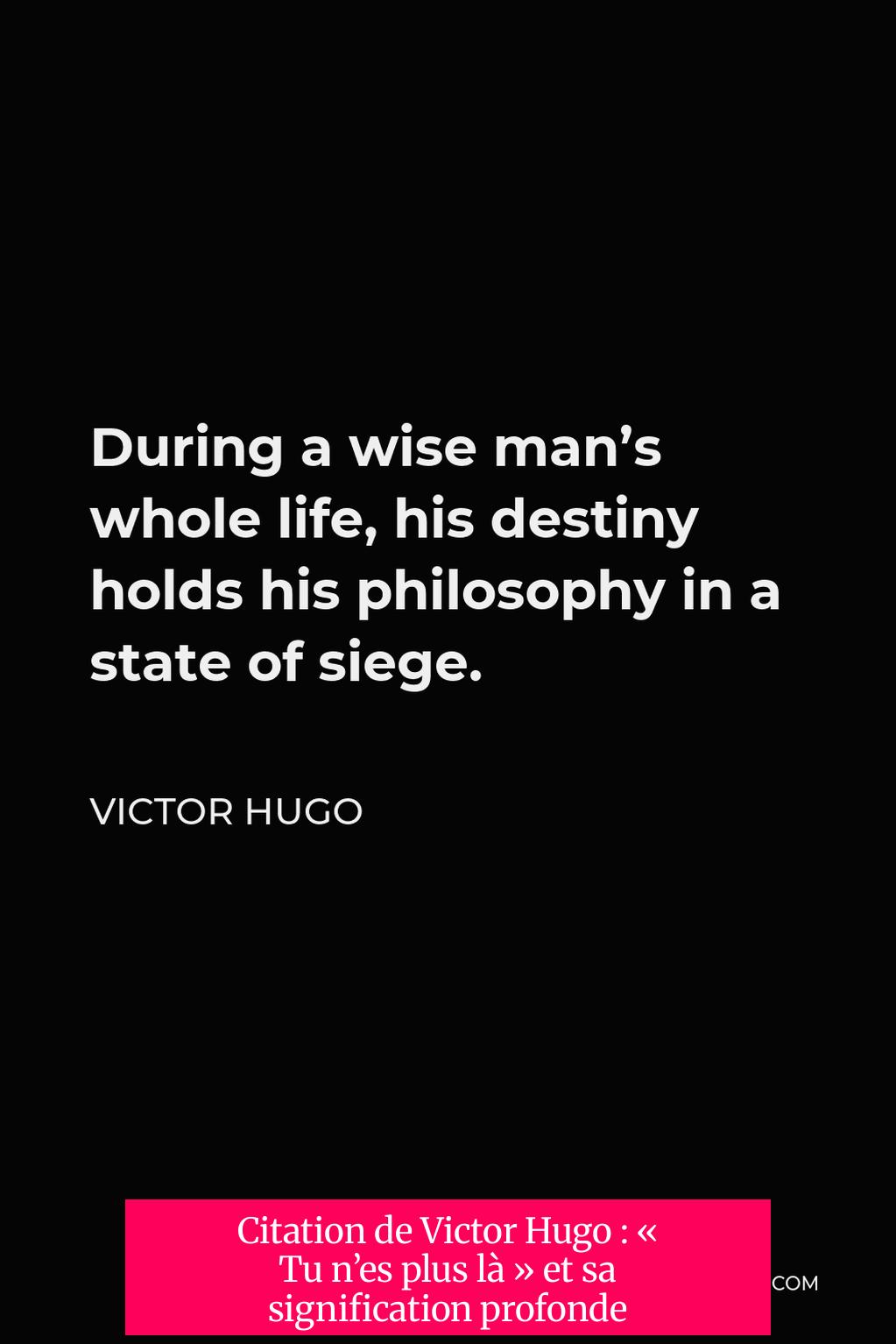 Citation de Victor Hugo : « Tu n’es plus là » et sa signification profonde
