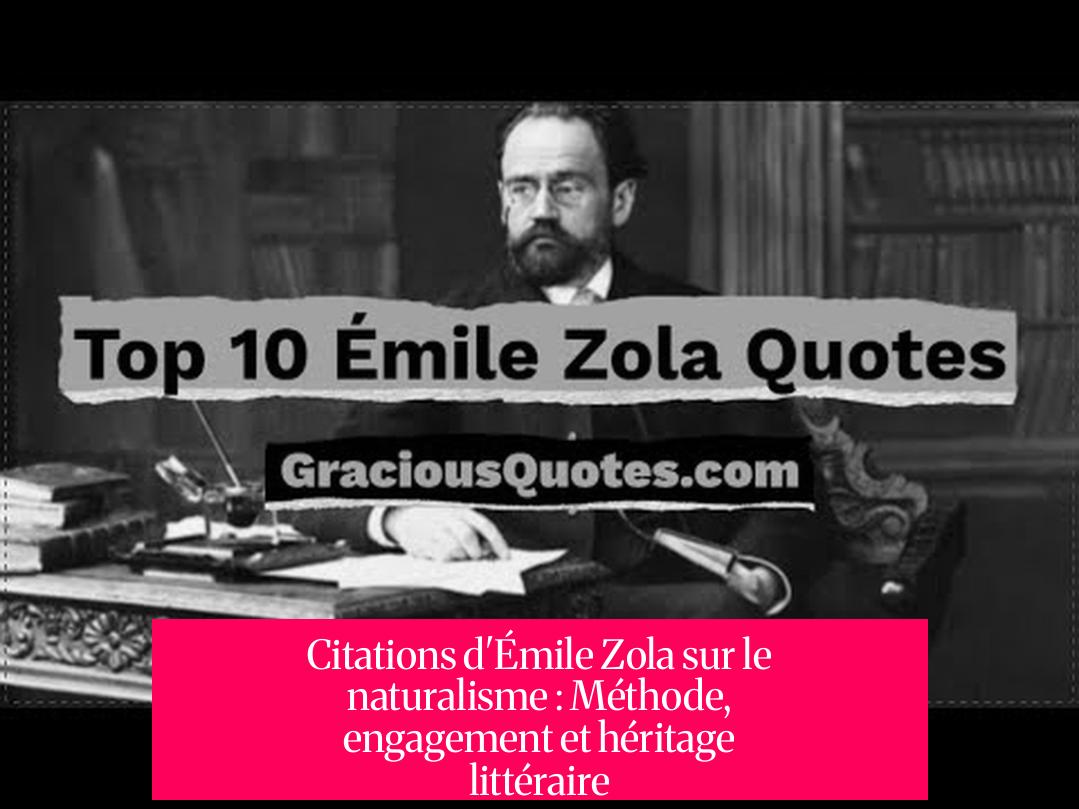 Citations d'Émile Zola sur le naturalisme : Méthode, engagement et héritage littéraire