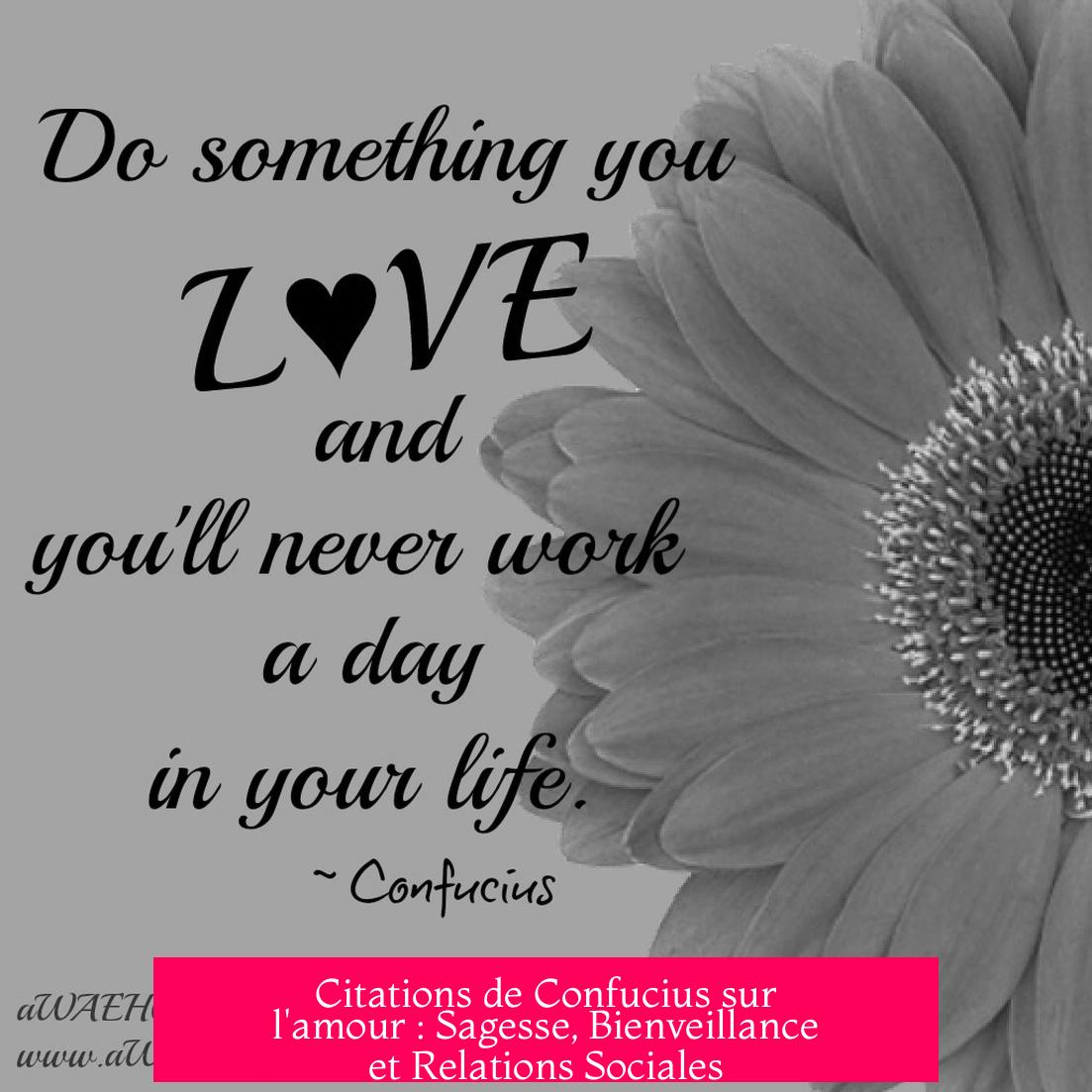 Citations de Confucius sur l'amour : Sagesse, Bienveillance et Relations Sociales