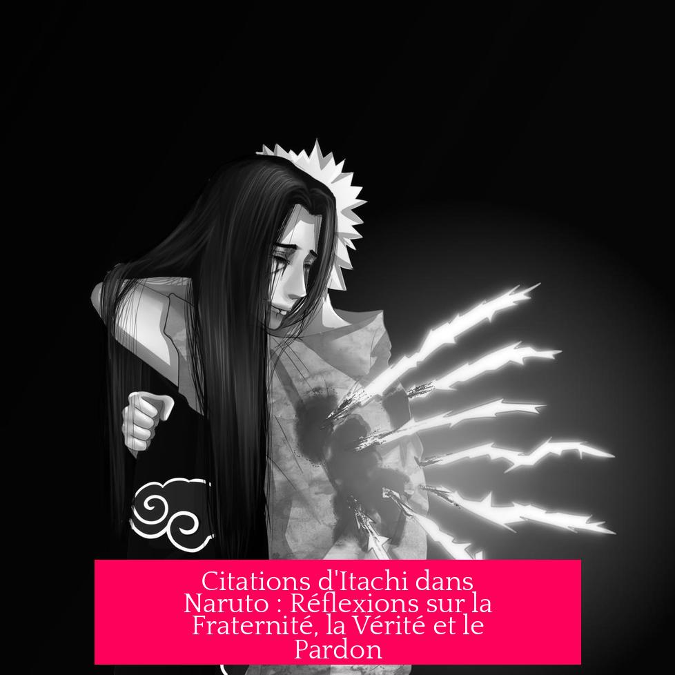 Citations d'Itachi dans Naruto : Réflexions sur la Fraternité, la Vérité et le Pardon