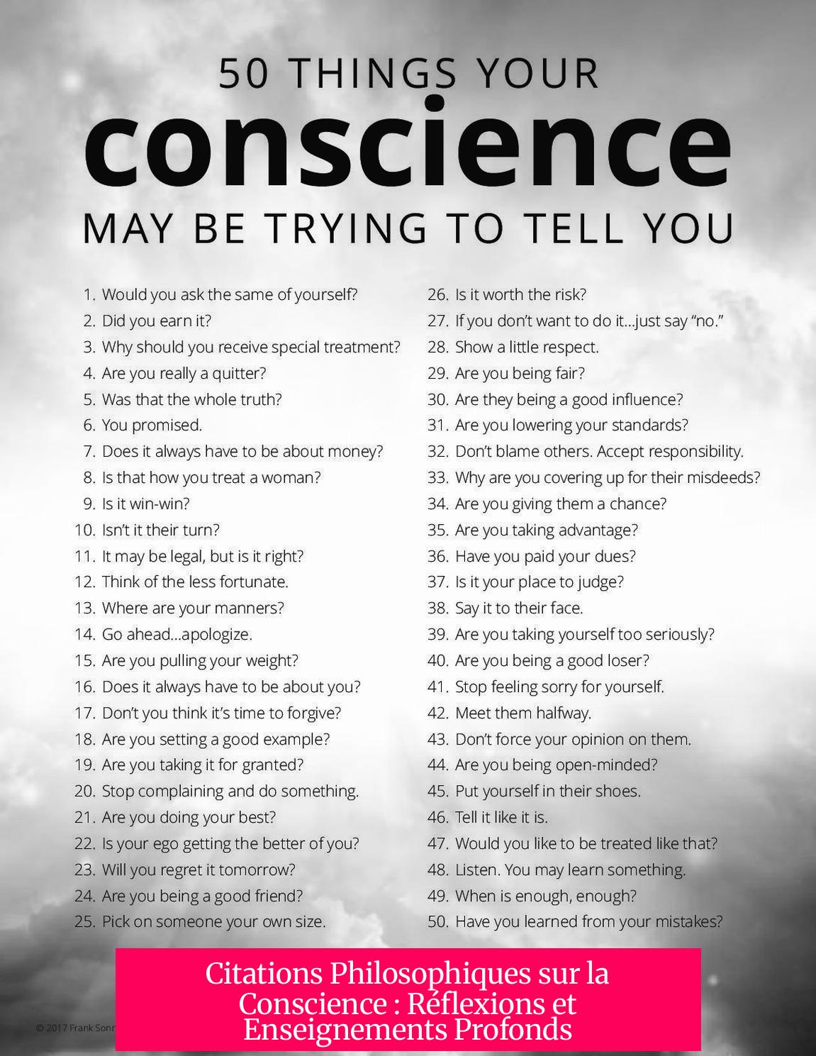 Citations Philosophiques sur la Conscience : Réflexions et Enseignements Profonds