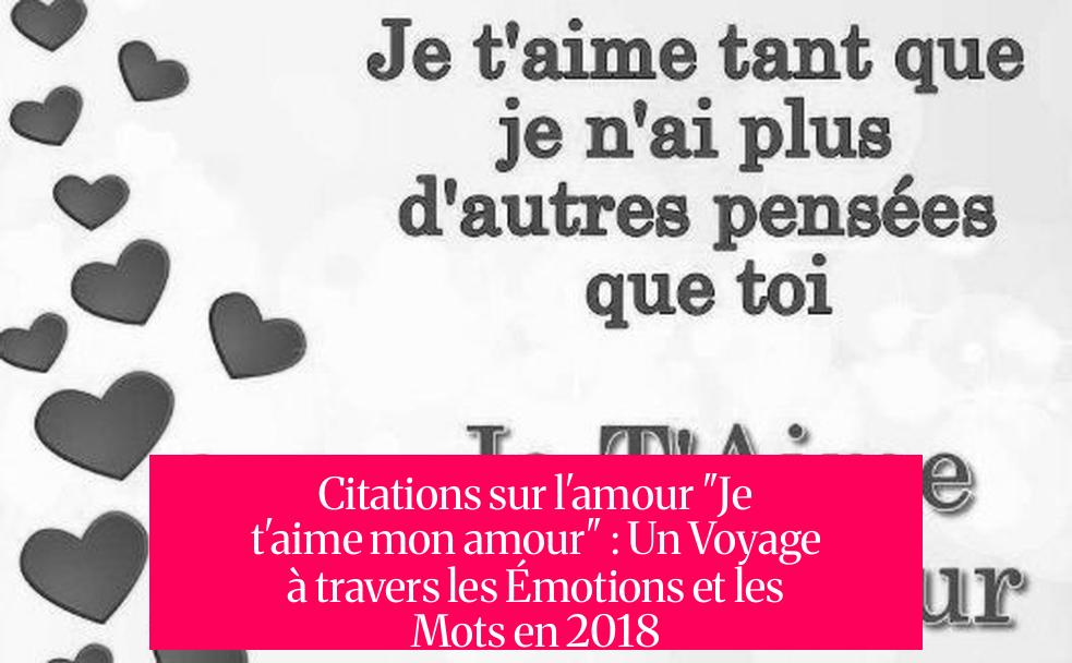 Citations sur l'amour "Je t'aime mon amour" : Un Voyage à travers les Émotions et les Mots en 2018