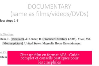 Citer un film en format APA : Guide complet et conseils pratiques pour les cinéphiles