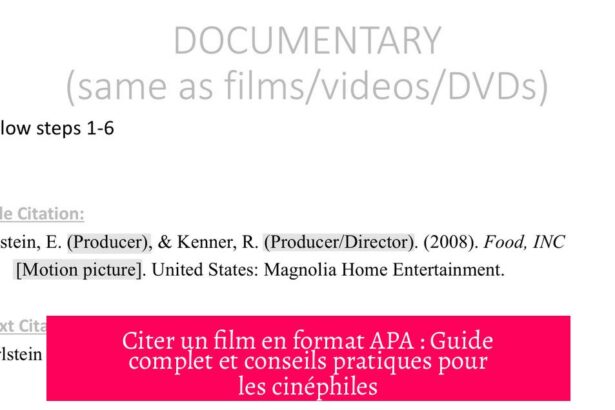 Citer un film en format APA : Guide complet et conseils pratiques pour les cinéphiles