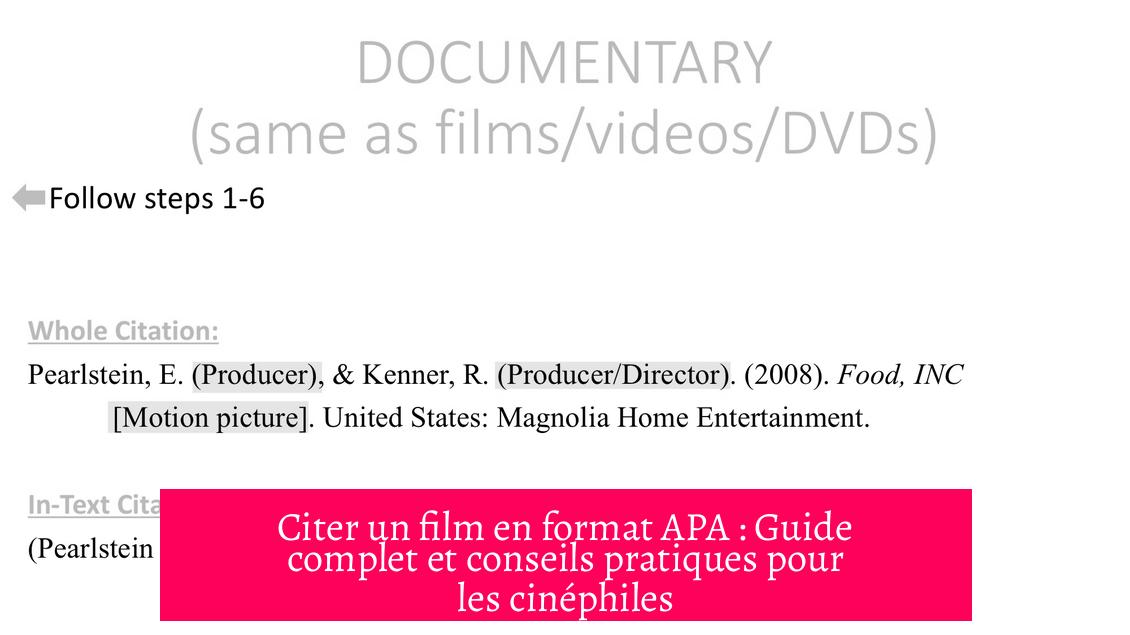Citer un film en format APA : Guide complet et conseils pratiques pour les cinéphiles