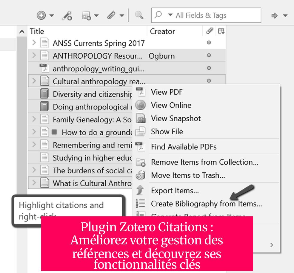Plugin Zotero Citations : Améliorez votre gestion des références et découvrez ses fonctionnalités clés