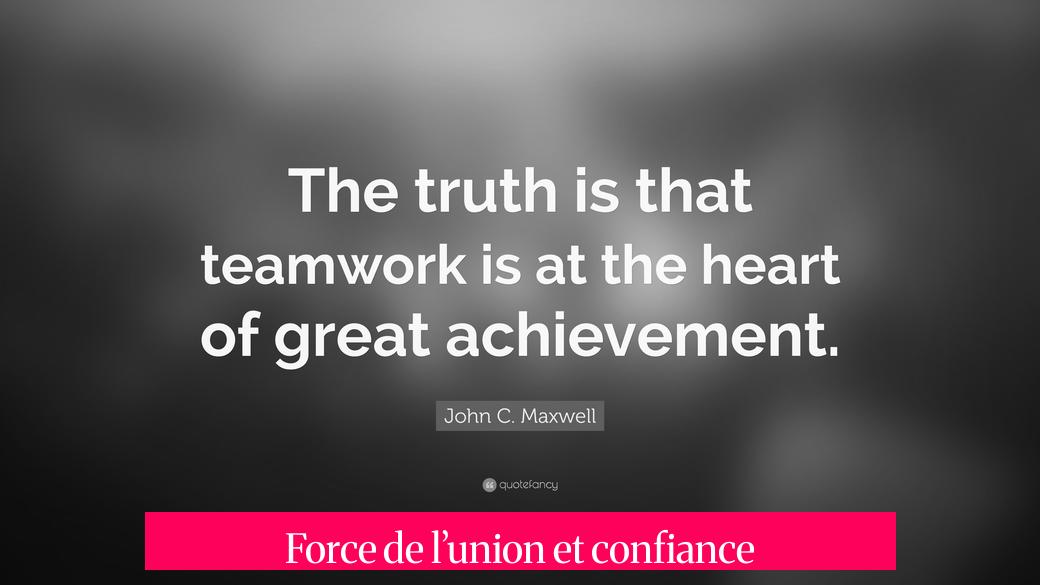 Force de l’union et confiance