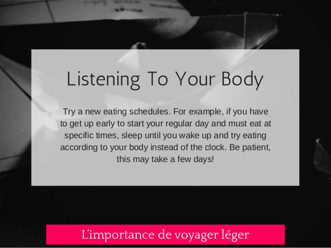 L’importance de voyager léger