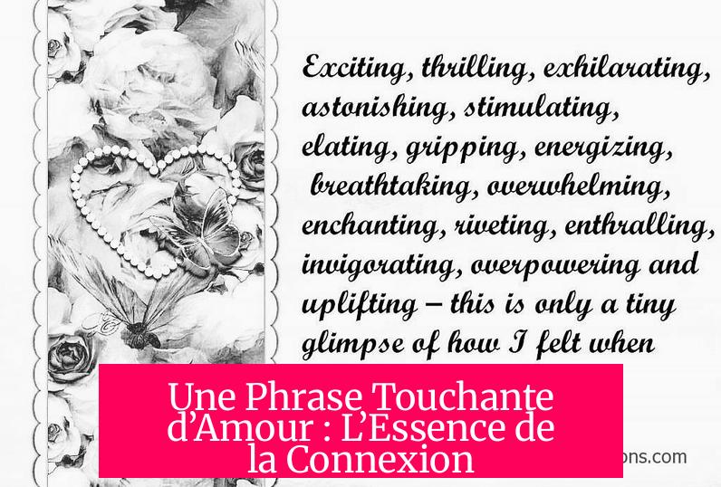 Une Phrase Touchante d’Amour : L’Essence de la Connexion