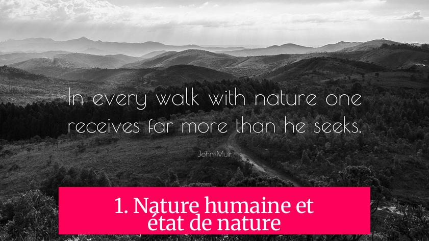 1. Nature humaine et état de nature