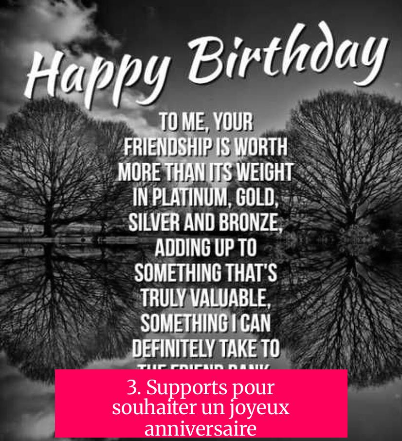 3. Supports pour souhaiter un joyeux anniversaire