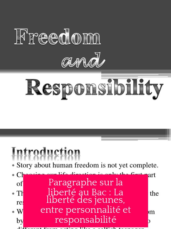 Paragraphe sur la liberté au Bac : La liberté des jeunes, entre personnalité et responsabilité