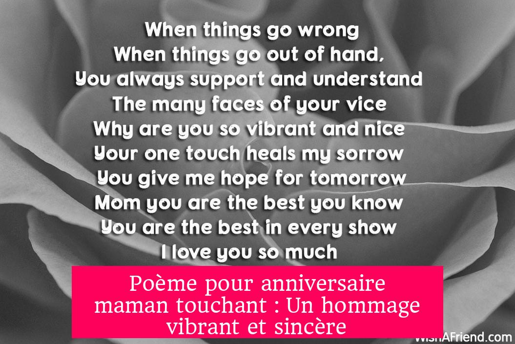 Poème pour anniversaire maman touchant : Un hommage vibrant et sincère