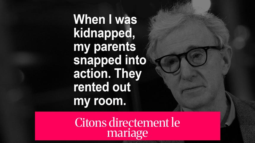 Citons directement le mariage