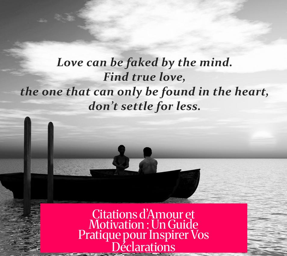 Citations d’Amour et Motivation : Un Guide Pratique pour Inspirer Vos Déclarations