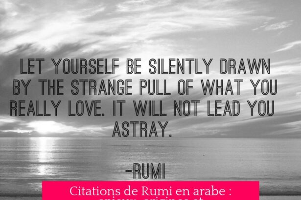 Citations de Rumi en arabe : enjeux, origines et témoignages inspirants