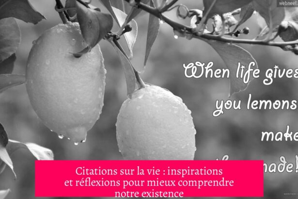Citations sur la vie : inspirations et réflexions pour mieux comprendre notre existence