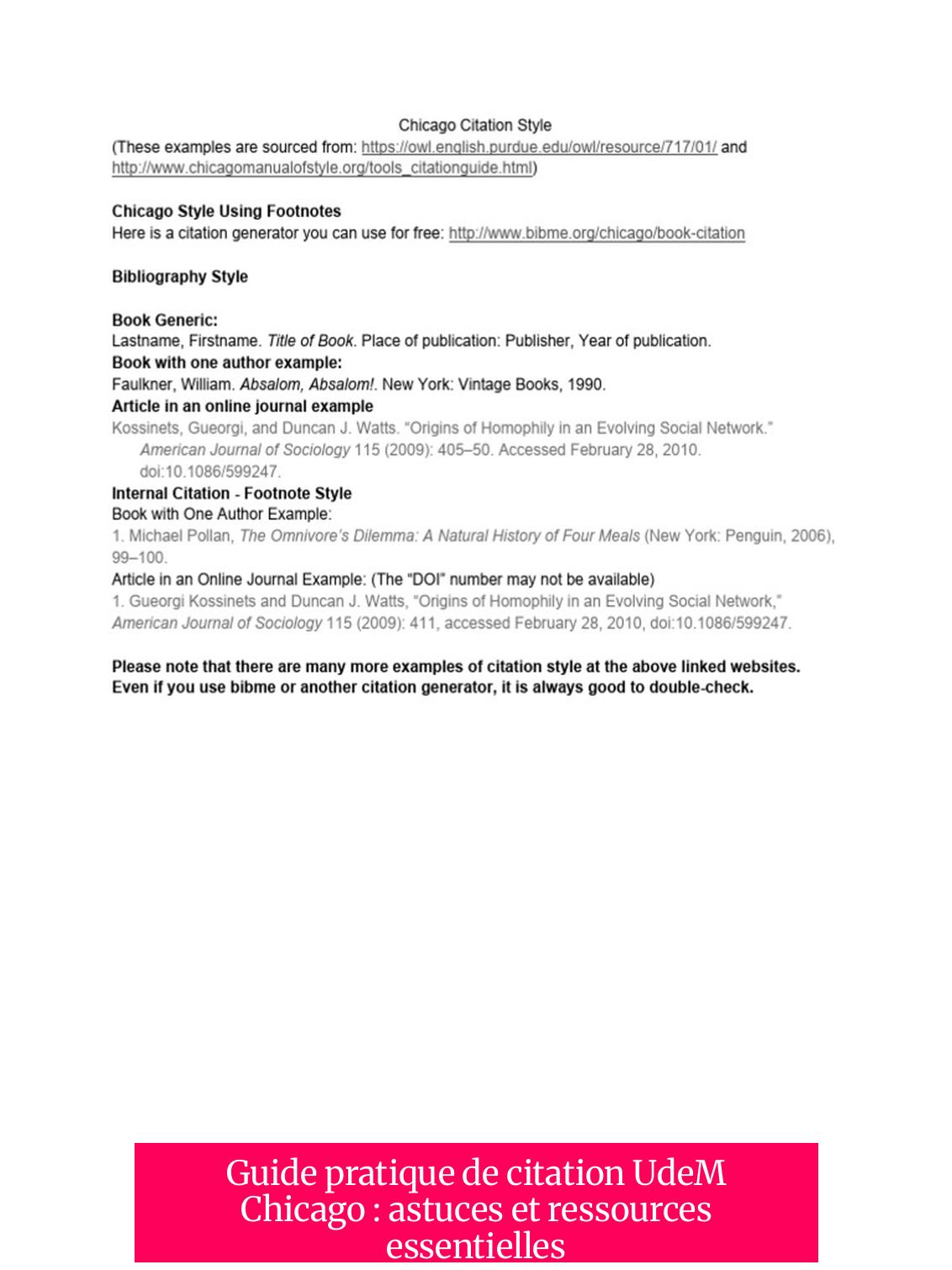 Guide pratique de citation UdeM Chicago : astuces et ressources essentielles