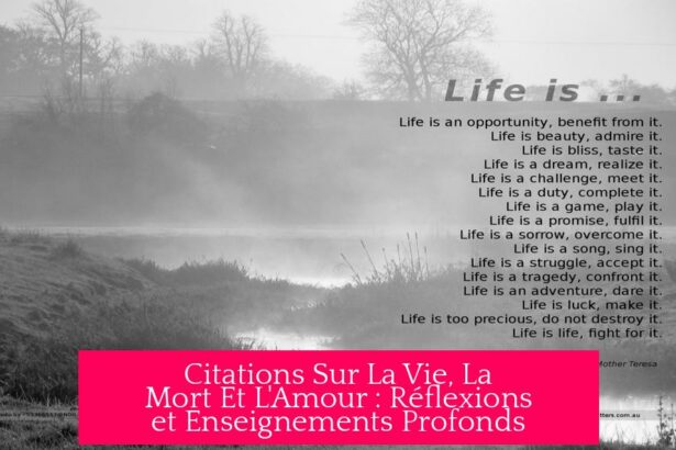 Citations Sur La Vie, La Mort Et L'Amour : Réflexions et Enseignements Profonds