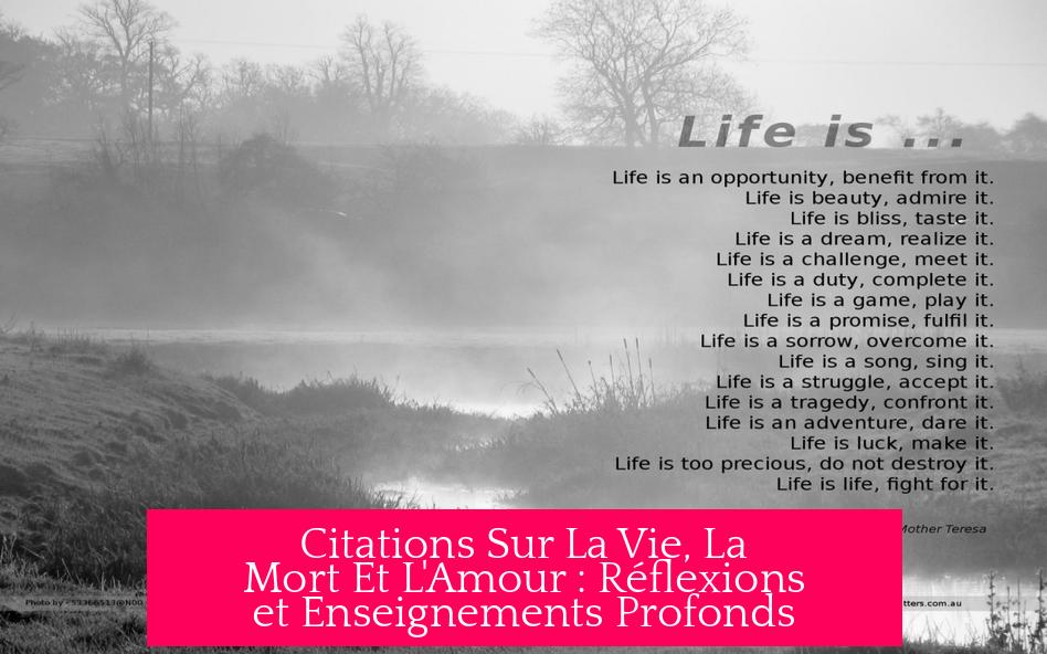 Citations Sur La Vie, La Mort Et L'Amour : Réflexions et Enseignements Profonds