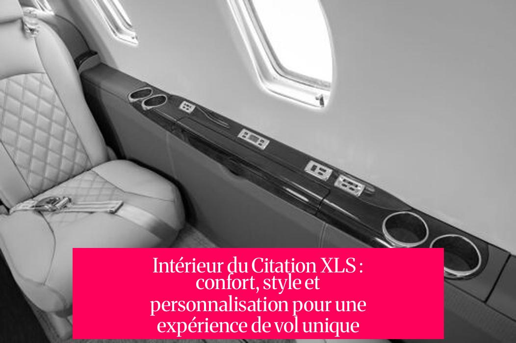 Intérieur du Citation XLS : confort, style et personnalisation pour une expérience de vol unique