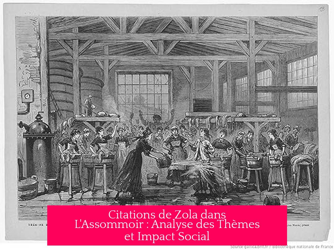 Citations de Zola dans L'Assommoir : Analyse des Thèmes et Impact Social