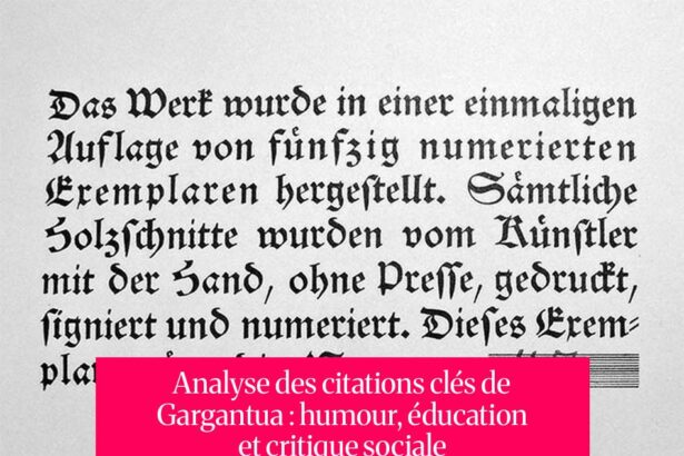 Analyse des citations clés de Gargantua : humour, éducation et critique sociale