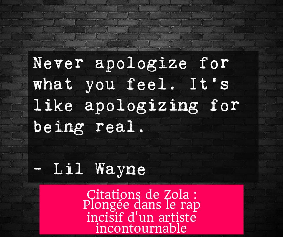Citations de Zola : Plongée dans le rap incisif d'un artiste incontournable