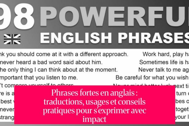 Phrases fortes en anglais : traductions, usages et conseils pratiques pour s'exprimer avec impact