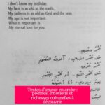 Textes d'amour en arabe : poèmes, émotions et richesses culturelles à découvrir