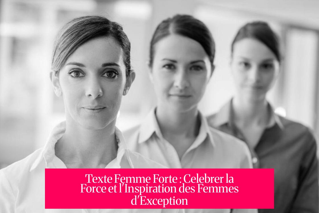 Texte Femme Forte : Celebrer la Force et l'Inspiration des Femmes d'Exception