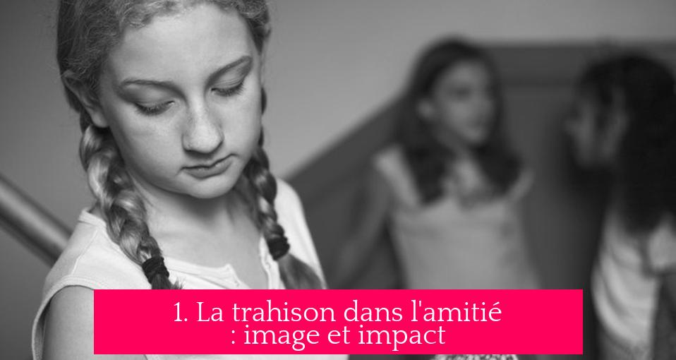 1. La trahison dans l'amitié : image et impact